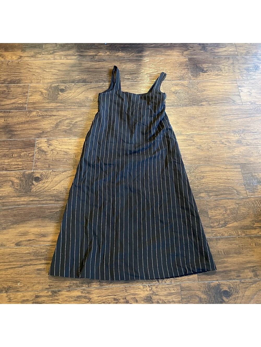Klesis Pinstripe Maxi Dress In Black Size Small